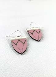 Magnolia Shield Earrings-Bubblegum Pink