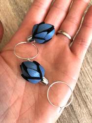 Cornflower colour Wild Flower Bud earrings in your choice of style