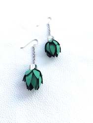 Wild Flower Bud Hoops - Emerald