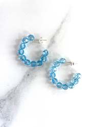 Jewellery manufacturing: Aquamarine Swarovski Classic Hoops