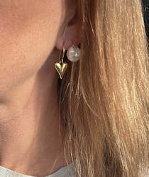 Modern Hearts- small Ear Wires Earrings  in Gold or silver