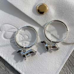 Jewellery manufacturing: Dachshund Hoops Silver or Gold