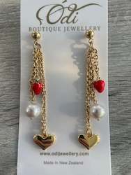 Jewellery manufacturing: I love Strawberries Earrings- Gold