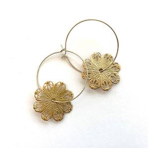 Vintage Filigree Rounds on Hoops