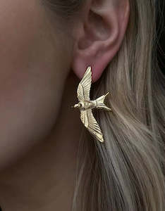 Odi Boutique Jewellery-Soaring Bird-Gold-PVD plated Stainless Steel-Earrings