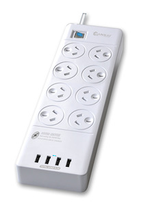 Power Boards And Surge Protectors: Sansai 8 Way Surge Powerboard with 4x USB Ports