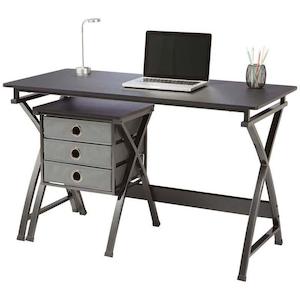 Brenton Desk X-Cross Black With Filing Unit