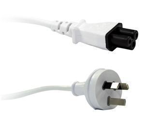 Kitchen appliance wholesaling - household electric: 3 Pin Power (M) to C5 Clover (M) White 2m Power Cable