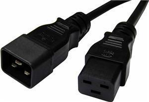 16A/250V IEC C20 (M) to IEC C19 (F) 1.0m Power Extension Cord