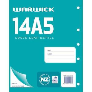 Kitchen appliance wholesaling - household electric: Warwick Refill 14A5 Loose Leaf Unruled 50 Leaf 255x205mm