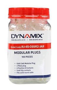 DYNAMIX Cat6 RJ45 Plug 100pc Jar, 8P8C 2 Piece Modular