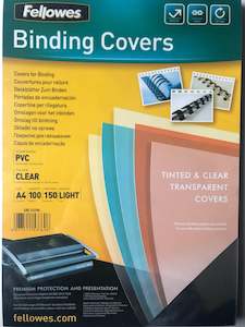 Fellowes Binding Covers A4 150mic Clear Pack 100