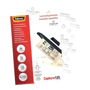 Fellowes Laminating Pouches A4 Gloss 125 Micron Pack 25