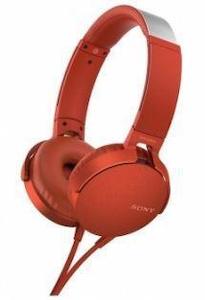 Sony MDRXB550APR Extra Bass Headphones - Overhead Style Red