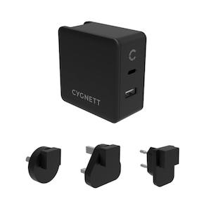 Kitchen appliance wholesaling - household electric: Cygnett 57W PD USB-C + USB-A Wall Charger & travel adapters