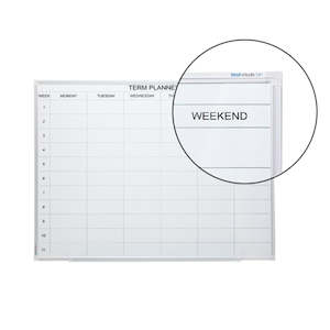 Term Planner Porcelain Magnetic Whiteboard