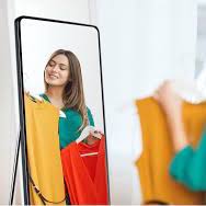 Internet only: Aluminium Alloy Frame Full Body Mirror 160x50 cm with Floor Stand & Mounting Set