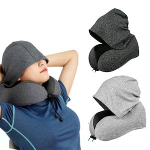 Travel Hooded U-Shaped Neck Pillow