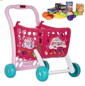 Kids Play 28pc Shopping Trolley w Groceries & Sound