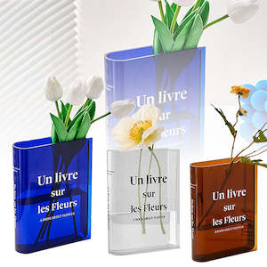 Clear Book Vase for Flowers