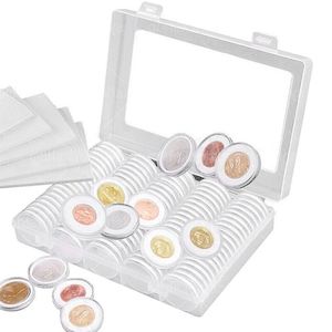 Clear Plastic Coin Capsules with Storage Box