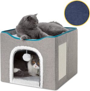 Cat House with Hanging Ball & Scratch Pad