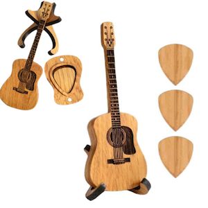 Wooden Acoustic Guitar Pick Box