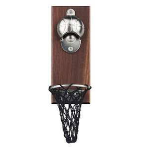 Internet only: Wall Mounted Basketball Themed Bottle Opener with Catch Ring