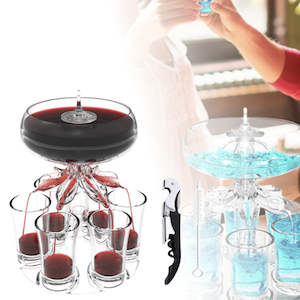 Drink Shot Dispenser with Six Glasses Set