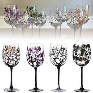 Four Seasons Tree Wine Glass