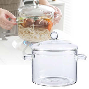 Heat-Resistant Glass Cooking Pot & Lid