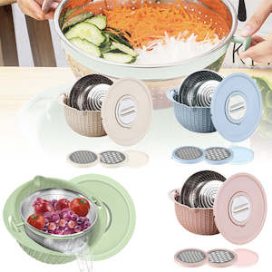 Rotatable Colander Bowl Set with Lid & Slicer