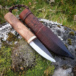 Bushcraft Knife: Redwood Bone Puukko Bushcraft Knife