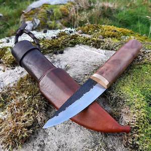 Bushcraft Knife: Bronze Redwood Puukko Bushcraft Knife