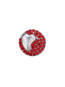 20 mm Slanted Red Heart Snap