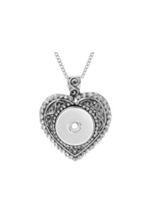 20 mm White Heart Pendant & Necklace