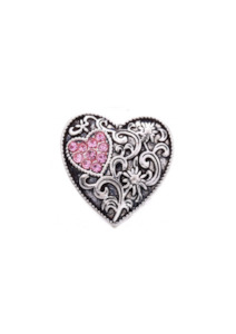 20 mm Lovely Light Pink Heart Snap