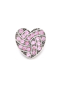 20 mm Lovely Light Pink Heart Snap