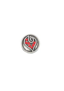 12mm Red Stylised Heart Snap