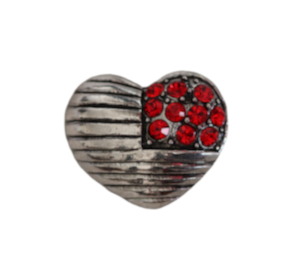 20 mm Bonny Red Diamante Heart Snap