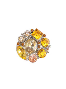 20 mm Amber, Yellow & Peach Cluster Snap