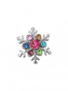 20 mm Multicoloured Snowflake Snap