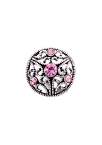 20 mm Light Pink Filigree Snap