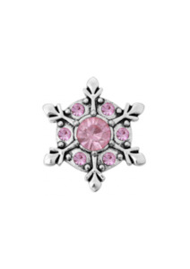 20 mm Pretty Pink Snowflake Snap