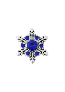 20 mm Seasonal Dark Blue Snowflake Snap