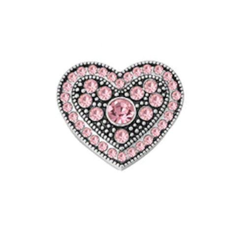 20 mm Light Pink Heart Snap