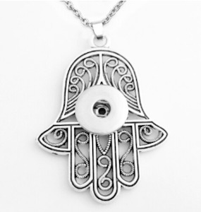 20 mm Hamsa Hand Snap Pendant & Necklace