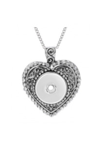 20 mm White Heart Pendant & Necklace