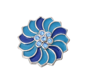 20 mm Blue Two Tone Flower