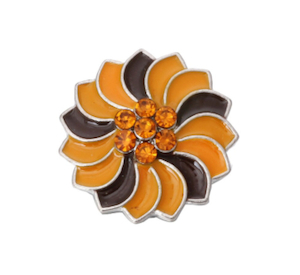 20 mm Brown Two Tone Flower Snap